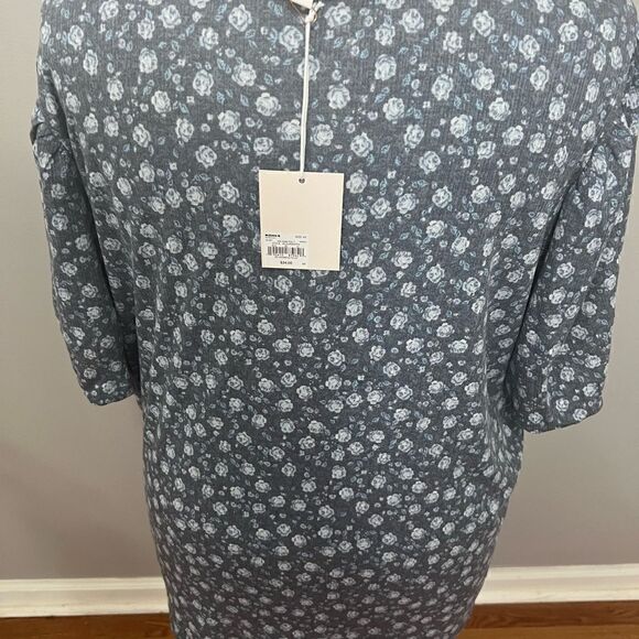 NWT Lauren Conrad Blue‎ Cottagecore Foral Puff Sleeve Top - 4X - Picture 6 of 11